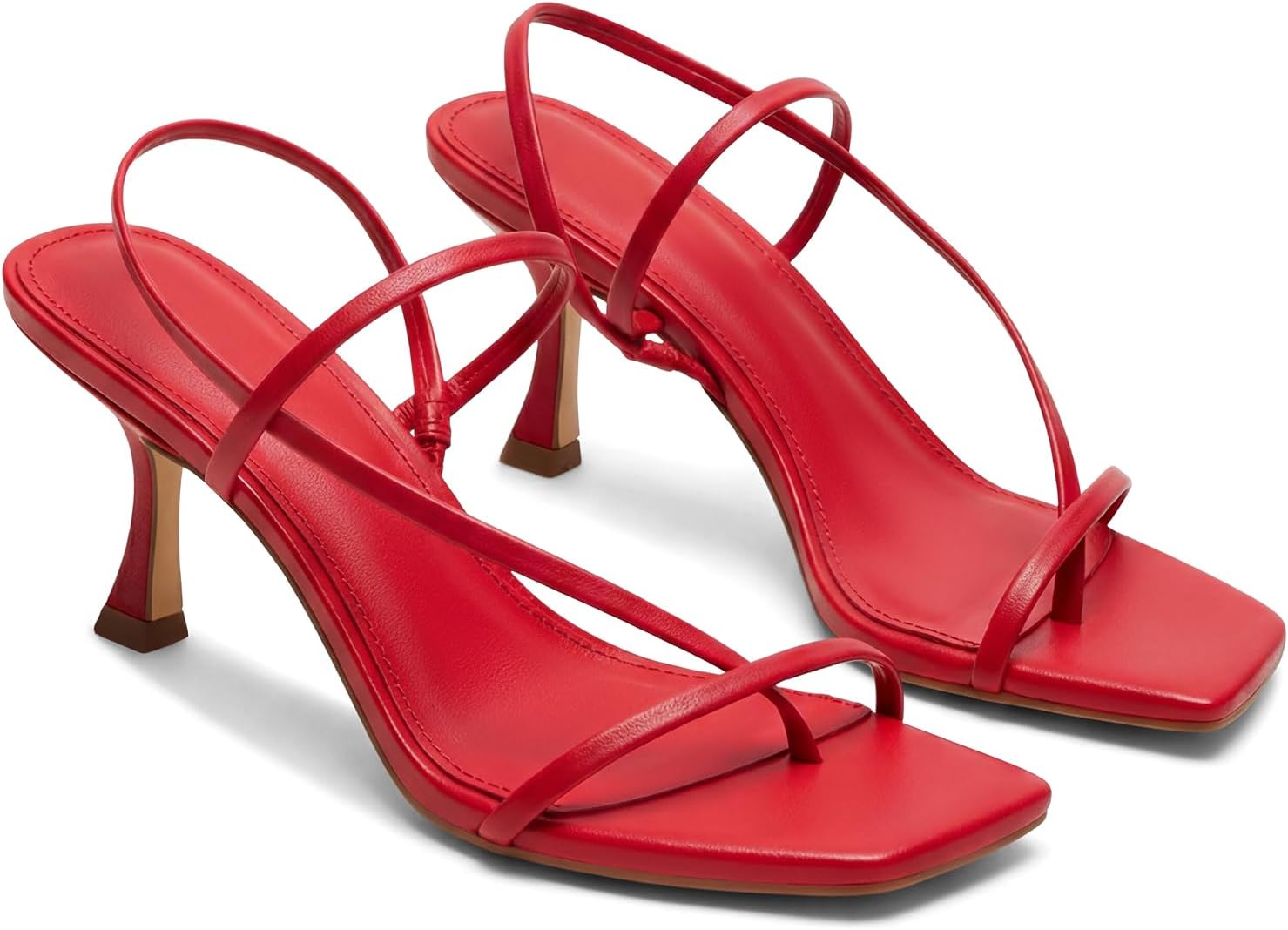Womens Strappy Kitten Heels Sandals Square Open Toe Flip Flops Slingback Thong Sandals Party Dress Shoes