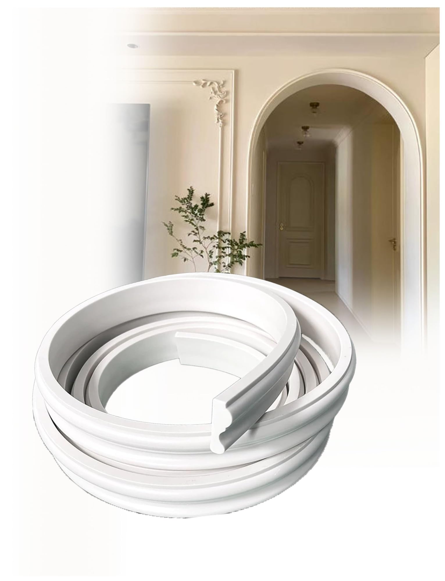 Moulure PVC flexible à peindre 3cm pour arche déco bande de 10m
