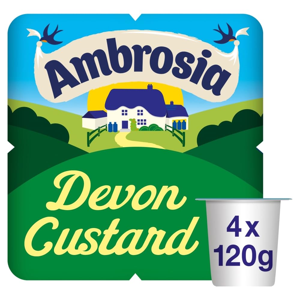 Ambrosia Custard Dessert Pots, Creamy Treat, 4 Pots x 120 g (1-Pack)