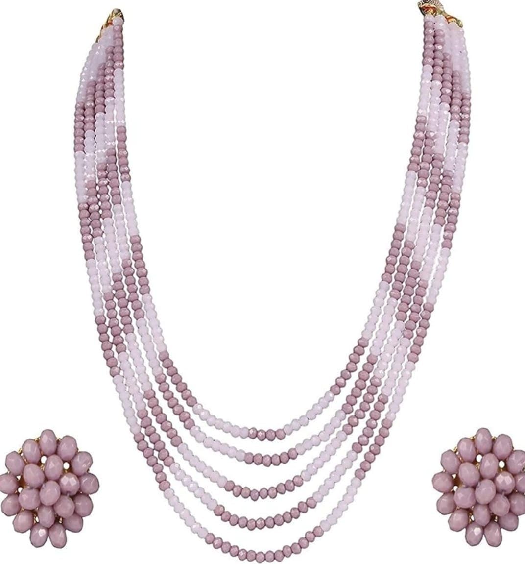 AV Fashion India - Crystal Gemstone Beads Necklace 5 Layer Multistrand Round Faceted Stylish Mala For Girl and Women Fashion Jewellery (Multicolored) (B08VF4LYVC) Amazon Price History, Amazon Price Tracker