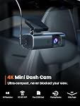 Galphi 4K Dash Cam Front, intégré 5G WiFi, 32GB Carte incluse, Caméra en Dash pour voitures, Mini Dashcam pour les voitures avec enregistrement de boucle, G-Sensor, 24 Surveillance des heures de stationnement, APP, Appui 256GB Max