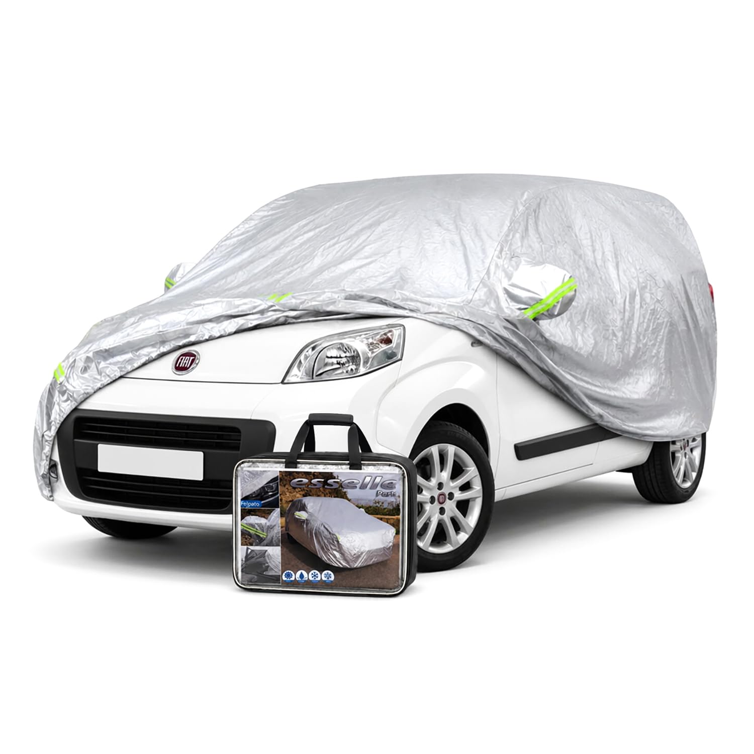 Telo Copri Auto Copriauto per Fiat Qubo Impermeabile Antigraffio Felpato