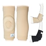 SKATINGSPIRIT Gel Elbow Pads (1 Pair) - Cushion and Protect Elbow Joint for Dancing Figure Skating Gymnastic, Youth and Adult (Beige, Medium)