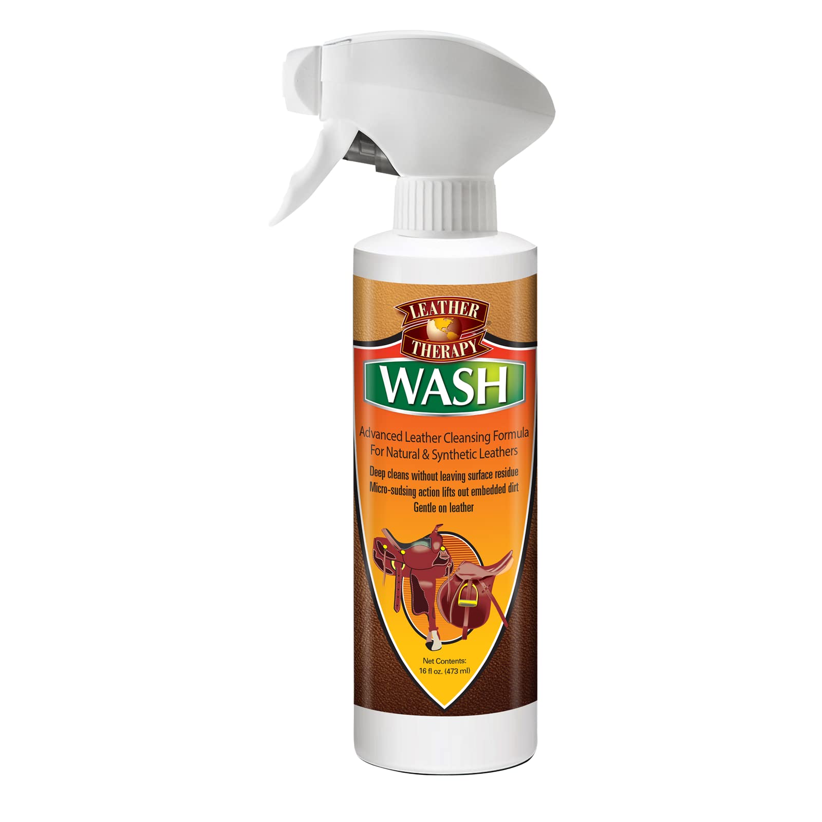 Wash, Premium Cleaner & Moisturizer for Natural and Synthetic Leather, 16oz