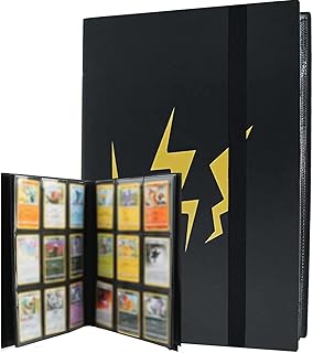9 Pocket Trading Card Album for Pokemon ， Scrapbook for Pokemon ， Scrapbook Trading Cards Album Binder for MTG Magic, Fortnite, Pokemon, Yu-Gi-Oh, with 360 Card Capacity (Black)