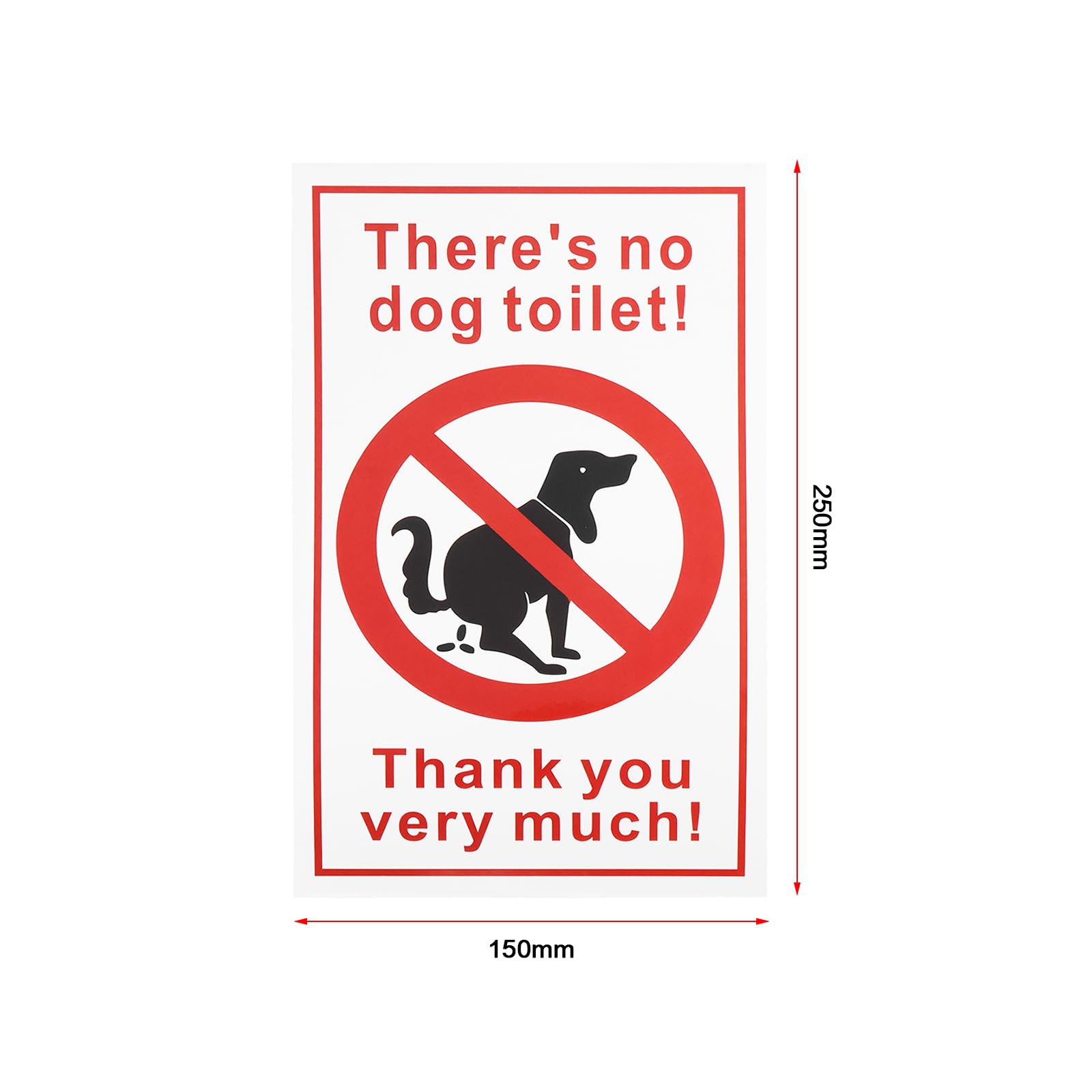 ECSiNG 5pcs English Version There No Dog Toilet Stickers 250x150mm PVC Stickers Used for Outdoor Toilets Outdoor Indoor Waterproof Sign Stickers - Image 4