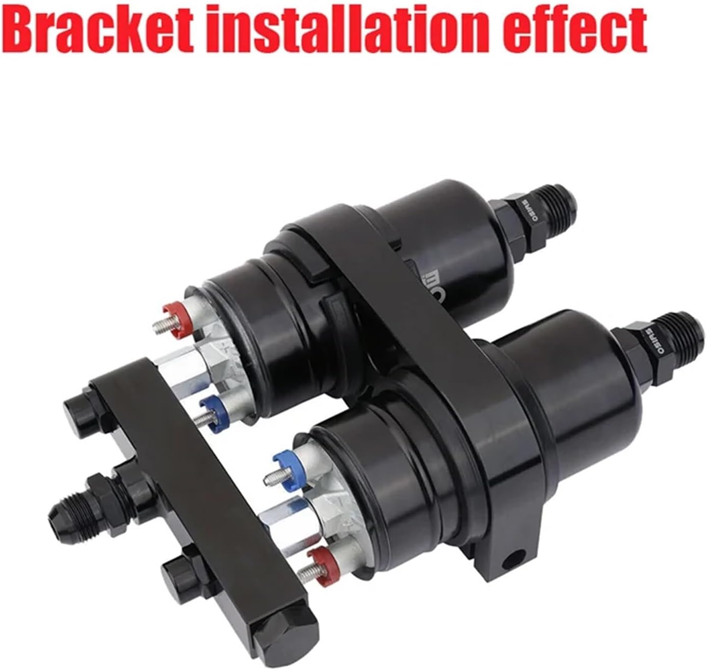 Fuel Pump Mount Bracket 2PCS Billet Aluminum Dual Fuel Pump Clamp Mounting Bracket Outlet Manifold