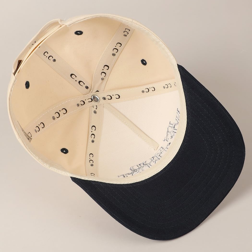 MIRMARU Two-Tone Vintage Canvas Trucker Hats for Men & Women, Adjustable Size Baseball Caps with Trendy Embroidered Design image 4