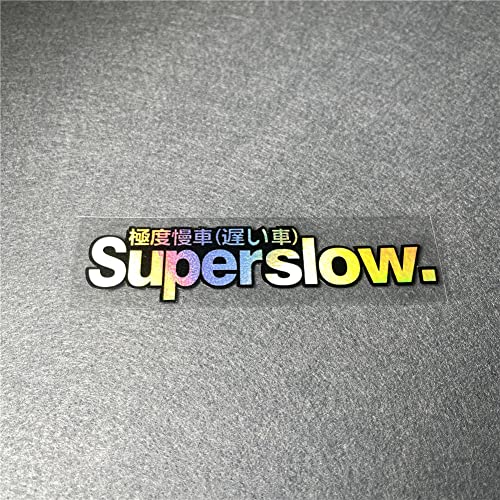 Image of Car Styling Sticker for Japanese Superslow Snail Creative Words Auto Oil Tank Window Body Vinyl Computer Case Motocross Decals (L 10x2.5cm Laser 2PCS)