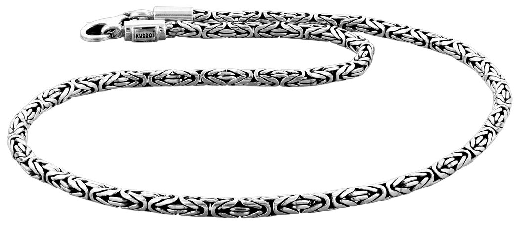 Necklace Men 925 Sterling Silver, Original Byzantine Cuban Chain, length 6.69 inch - 8.27 inch, width 0.31 inch, 1.41 oz