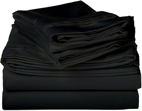LinenHouse Hotel Bedding Product - Juego de sábanas de 500 hilos, 100% algodón egipcio, tamaño individual, 4 piezas, con sábana bajera ajustable de
