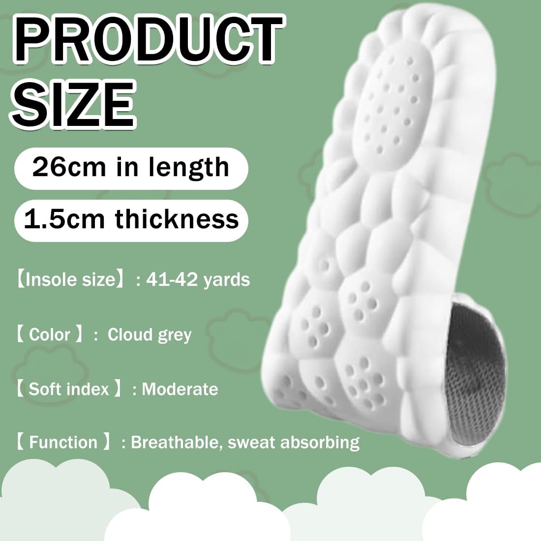 Plantillas Memory Foam Alivio Dolor Talón Plano Absorción Impactos Antifatiga Deporte Trabajo Uso Diario 41-42
