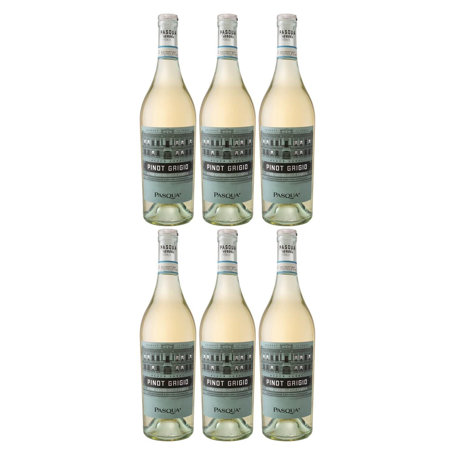 Pasqua Pinot Grigio delle Venezie Blacklabel Weisswein Weiss Trocken Italien inkl. FeinWert E-Book (6 x 0,75l)