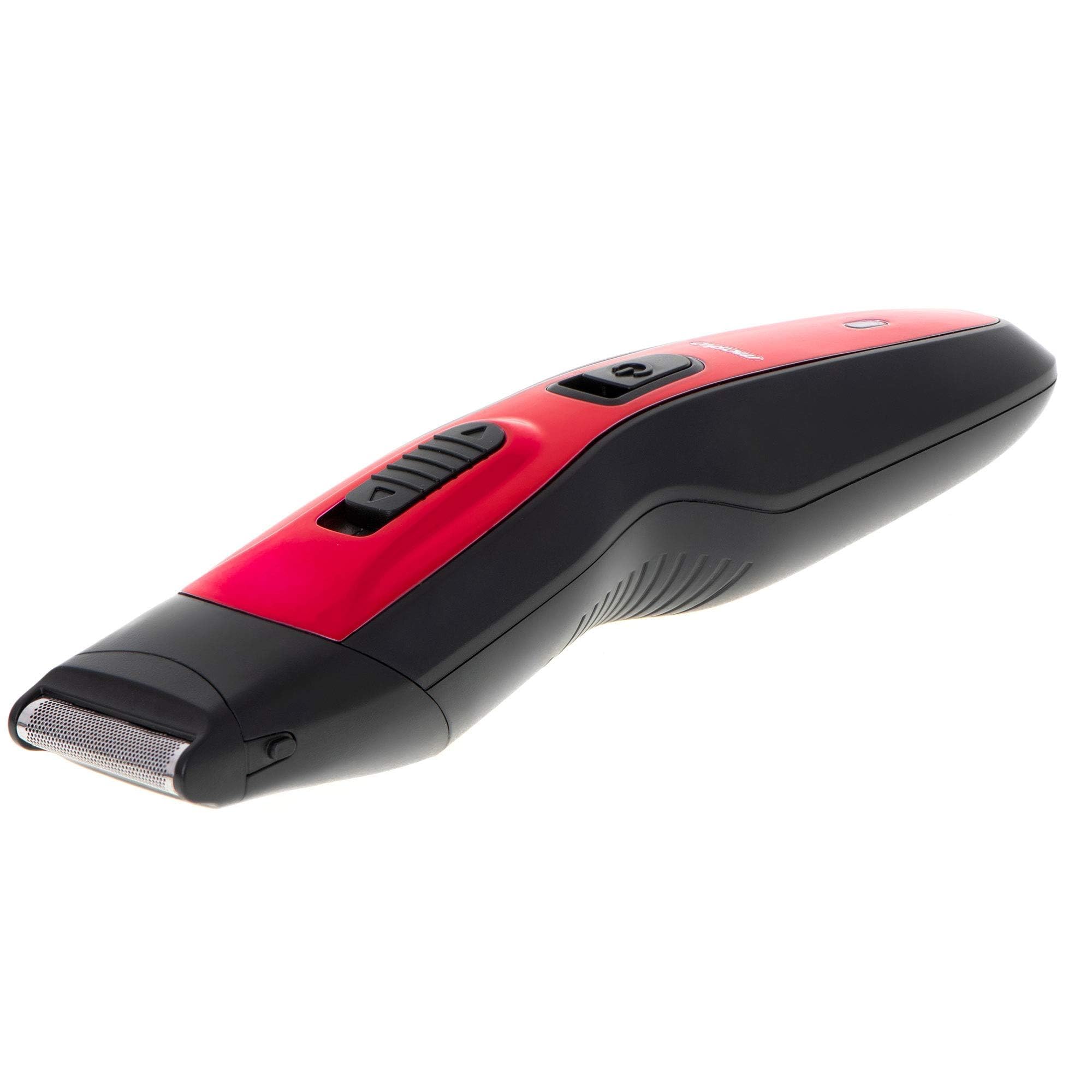 Mesko MS2931 Cortapelos Hombre Maquina de Afeitar Cortar Pelo y Barba, Trimmer 5 Cabezales Acero Inox Intercambiables, 5 Peines Ajuste de Corte, Batería Recargable, Rasuradora, Rojo/Negro