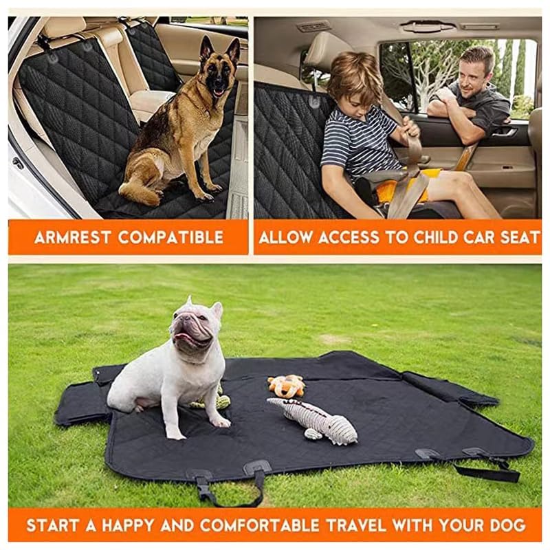 Cubierta Protector de Asiento Trasero de Coche para Mascota para Captur 2014-2018, Funda Perros Coche Impermeable Antidesliante, Accesorios Interiores Coche