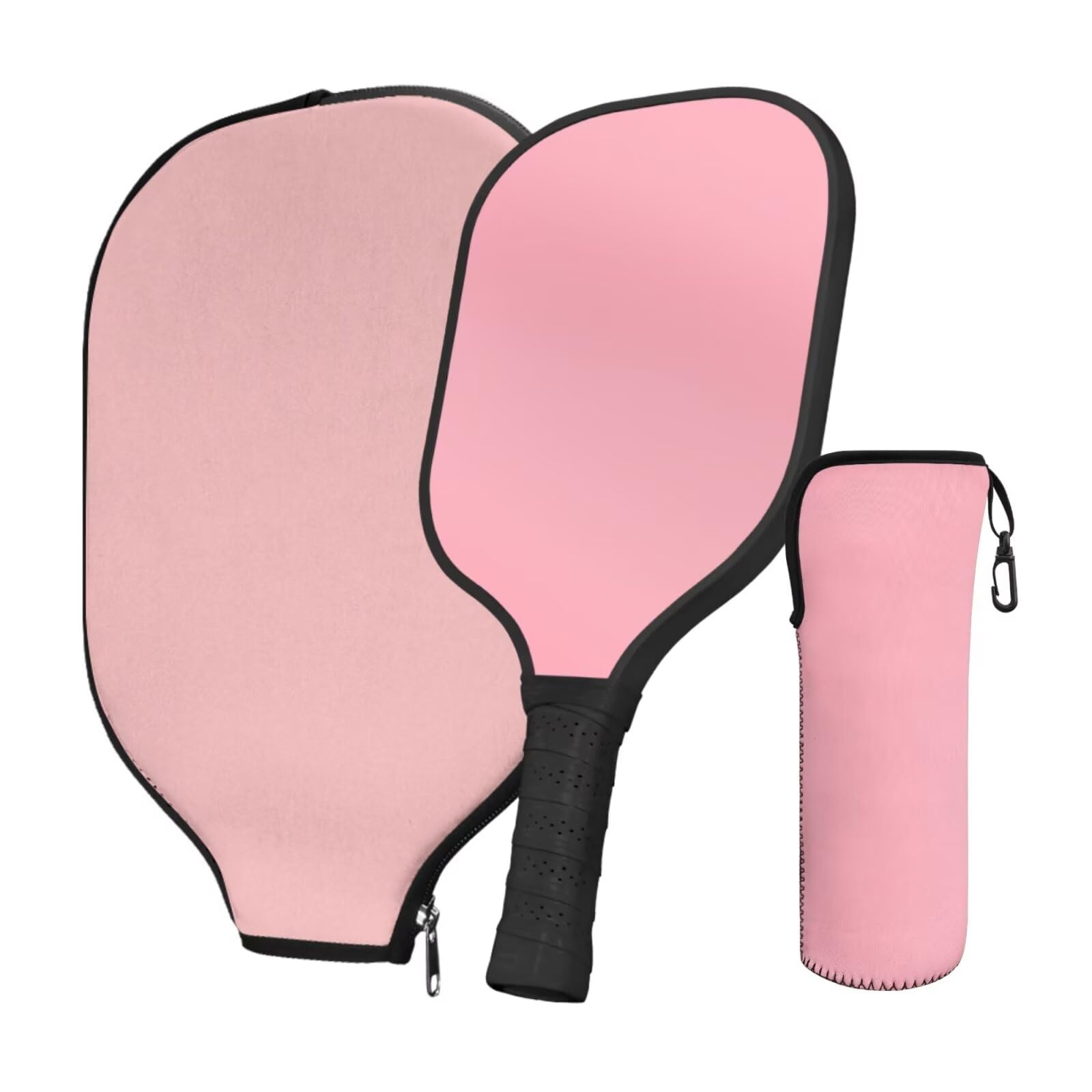 TSOVTHRID 3 in 1 Pink Pickleball Paddles Set Pickleball Paddle Case Fiberglass Surface Pickleball Racket with Cushion Comfort Grip Pickleball Bag Pickleball Rackets for Adults and Teenager