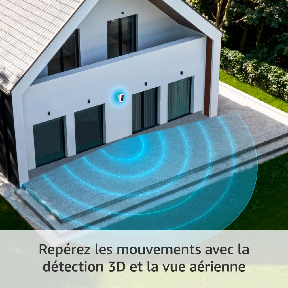 Ring Caméra extérieure Pro sans fil (Stick Up Cam Pro) | Caméra de surveillance wifi sans fil avec vidéo HDR 1080p, détection de mouvements 3D | Essai Ring Home gratuit 30 j.