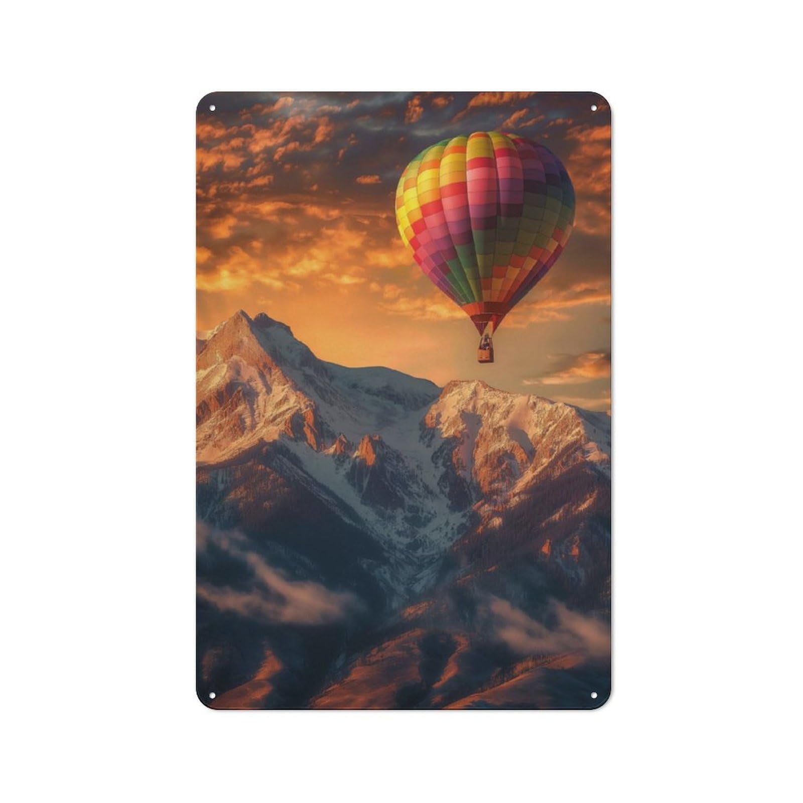 Junmoney Mountain Majesty For Lounge Or Reading Corner, Rustic Tin Sign 30X20cm, For An Autumn Update To Lounge And Reading Corner