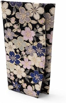 Cute Womens Cash Wallet [ Made in Japan ] Traditional Edo Komon Design Cash Envelop Wallet Cherry blossom navy