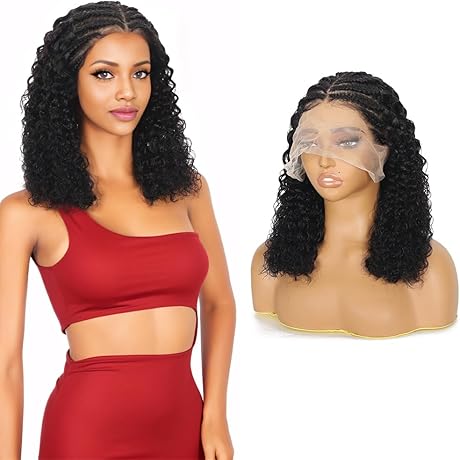 qinmei 16'' Curly Bob Human Hair Wig
