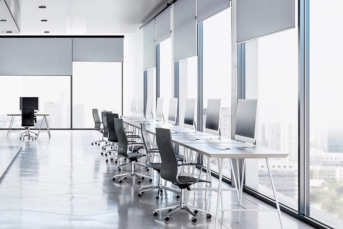 Tende oscuranti motorizzate con batteria ricaricabile, tessuto impermeabile, dimensioni personalizzate (grigio chiaro, 60 x 160 cm)