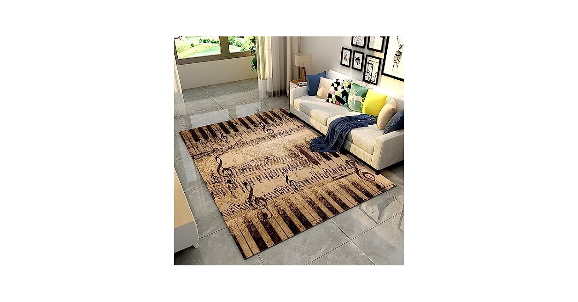 Amazon.com: Vintage Music Area Rug, 4x6ft, Retro Musical