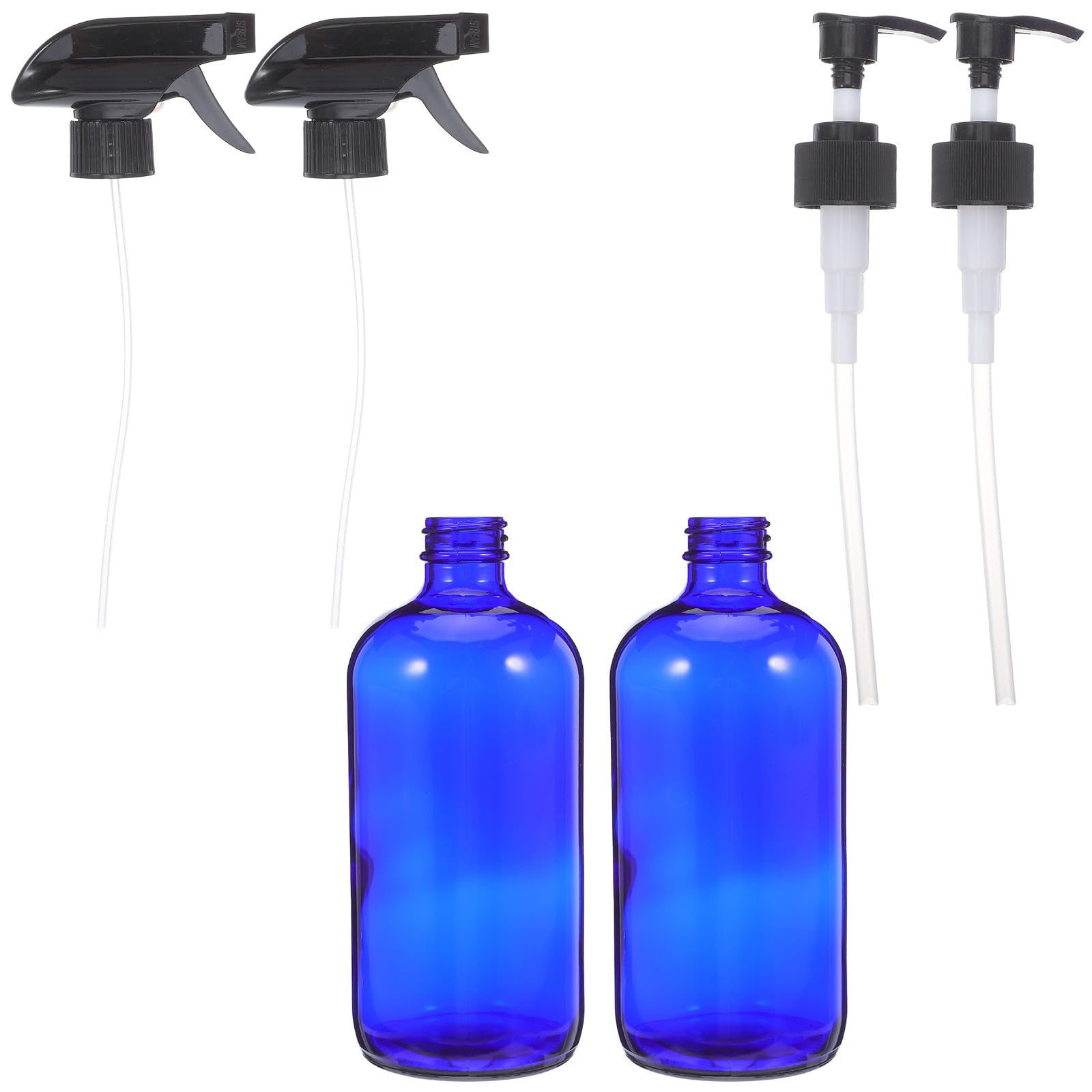 Flacons vaporisateurs de 500ml en verre bleu lot de 2 cosmétique voyage