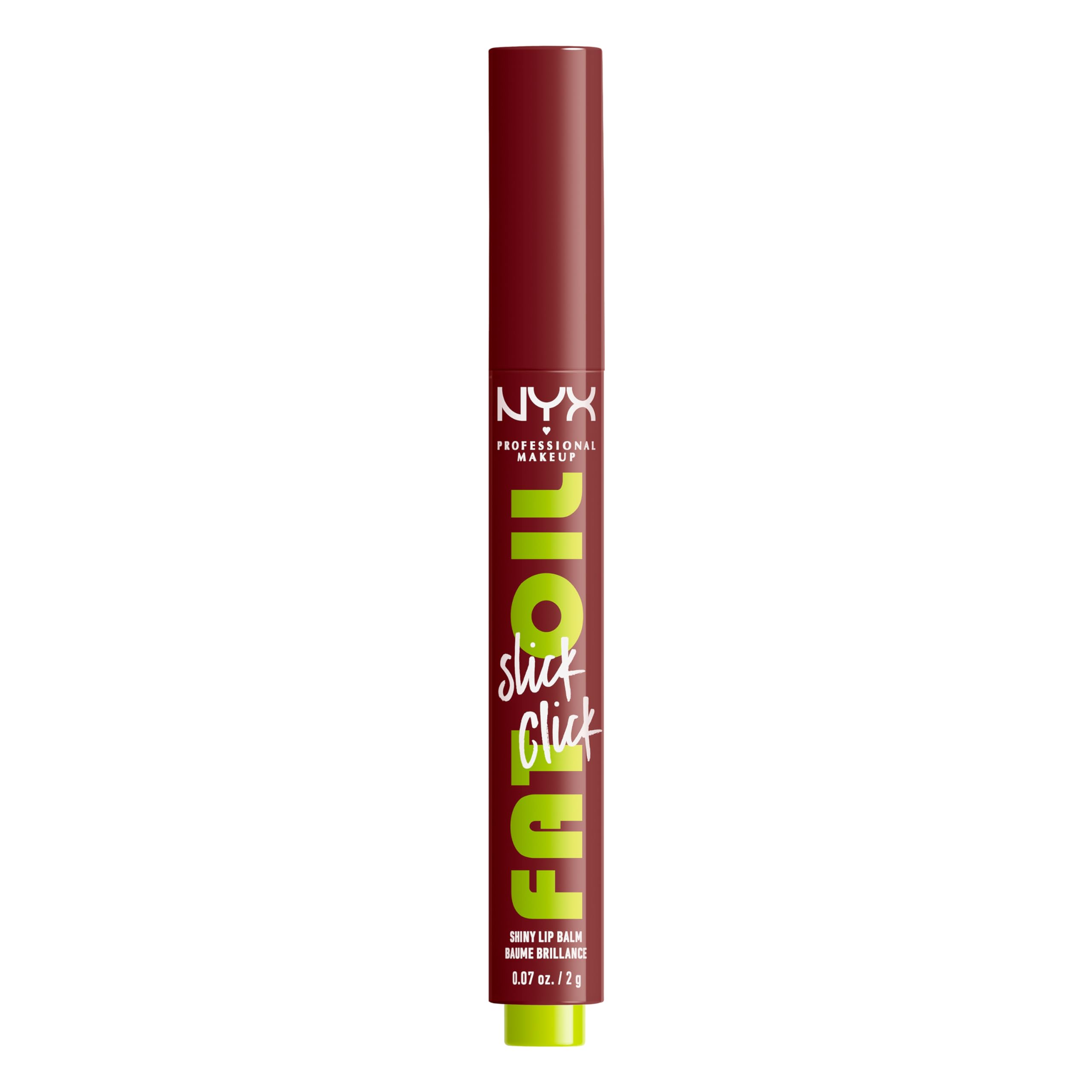 NYX Professional Makeup Lip Balm, Fat Oil Slick Click Lip Balm, Up to 12H Hydration, Infused with Avacado, Cloudberry and Rasberry Oil, Shade In a Mood, 2g