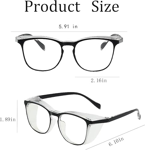 Miniatura 7 de Gafas de seguridad para hombres y mujeres, gafas de seguridad antivaho cómodas, bloqueo de luz azul, protección UV, enfermeras adultas