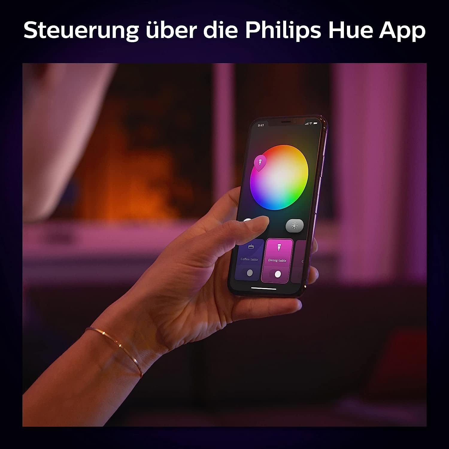Philips Hue White & Color Ambiance Xamento recessed spotlights 1 Pack, dimmable Bathroom Lights for The Hue System with 16 Million Colours, Intelligent Light Control via Voice and app, Black