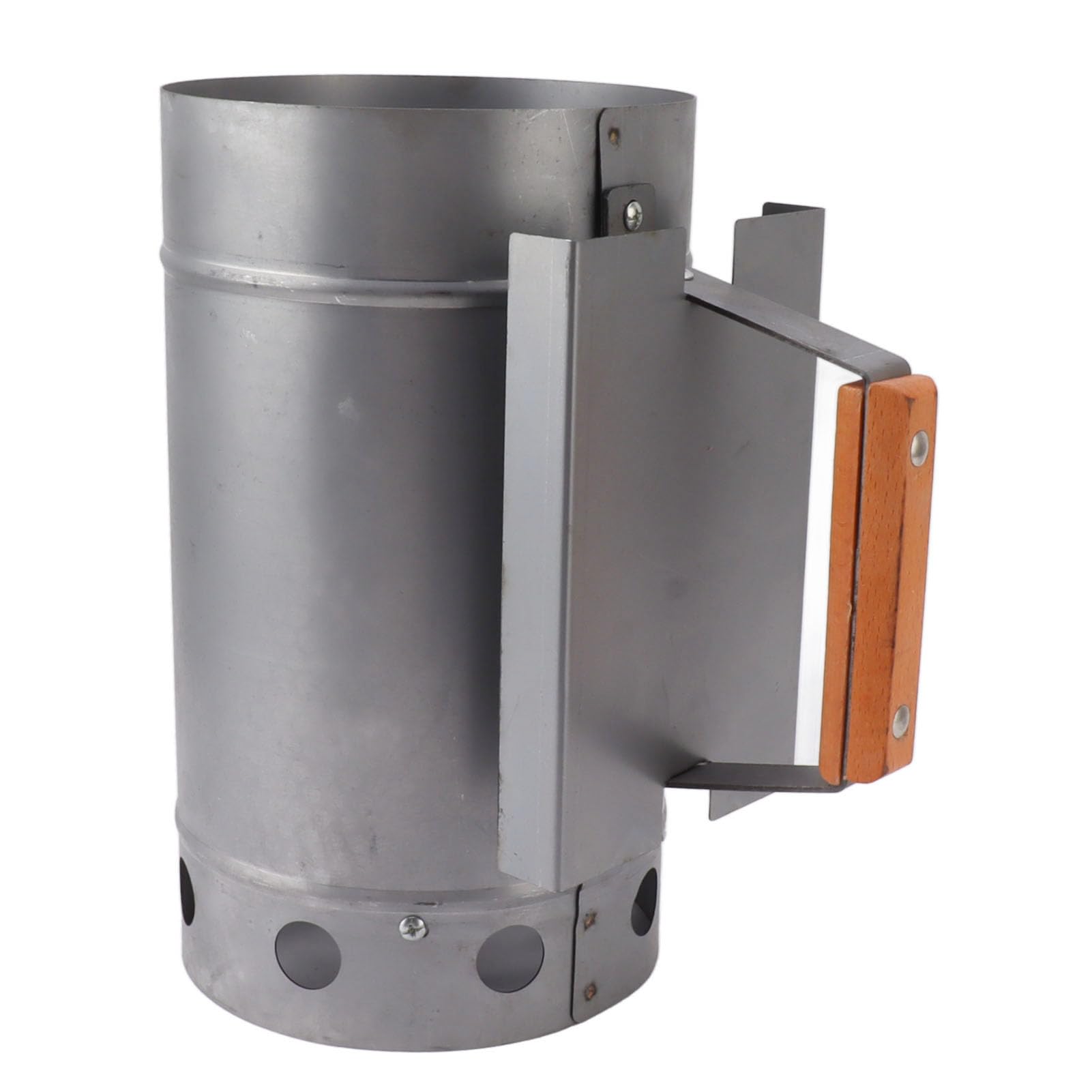 Efficient BBQ Chimney Starter, Grill Chimney Starter Chimney Starter with Wooden Handle, Quick Charcoal Ignition, Zinc Iron Alloy Construction, Portable Design, Ideal for