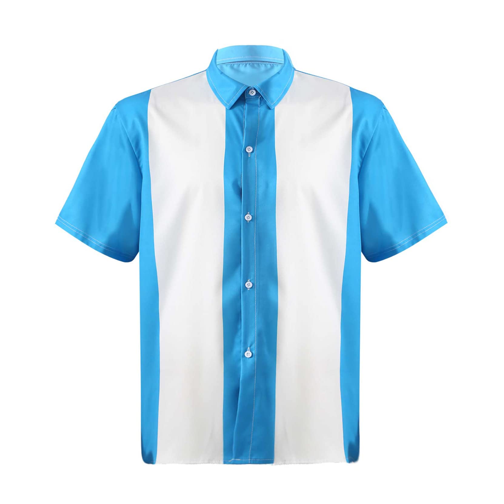 WinChang Mens Cuban Style Bowling Casual Button-Down Shirts 50s Male Clothing Retro Camp Shirt