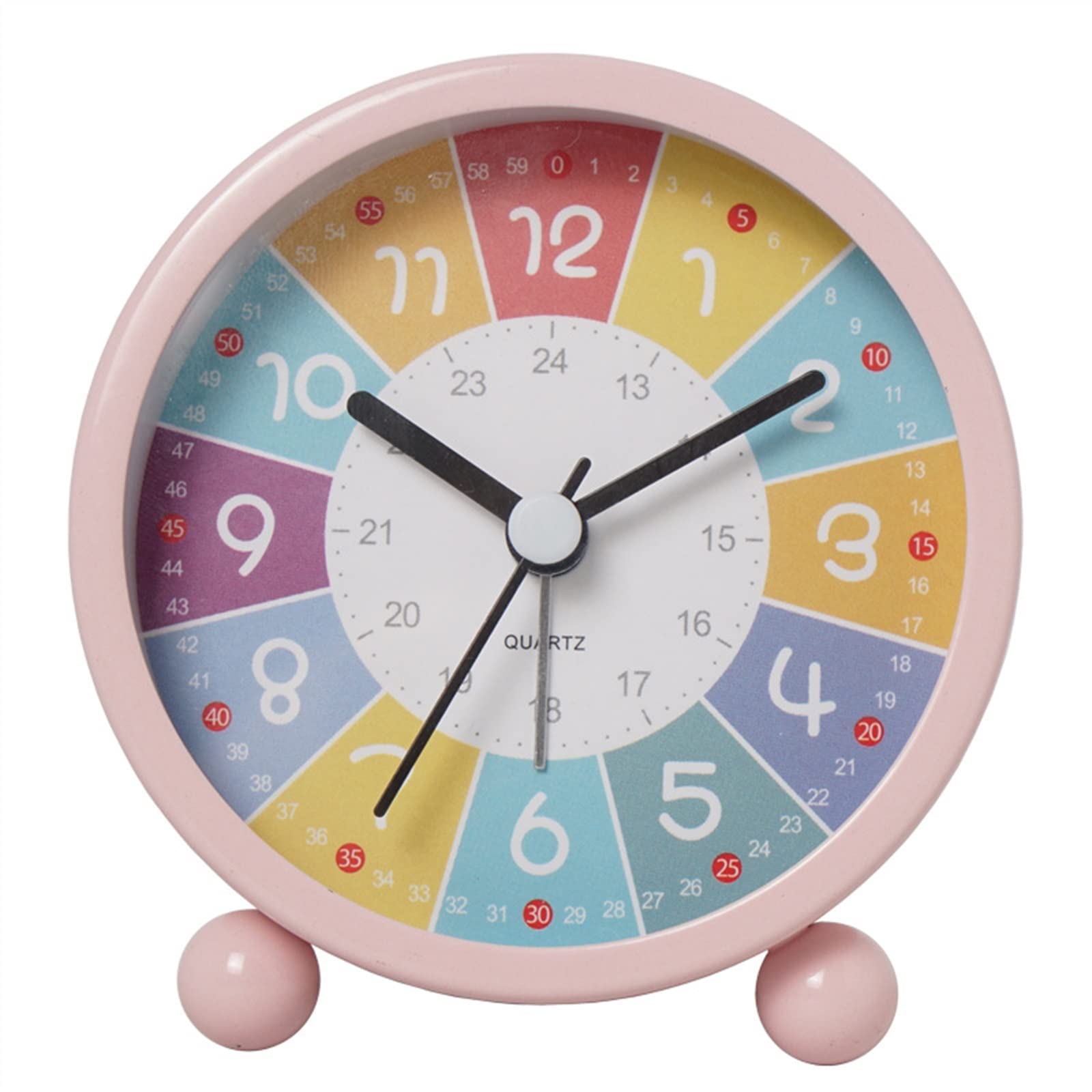 G5z9w3c7m2 Pink Loud Alarm Clocks Kids Alarm Clock Luminous Round Silent Analog Table Non Ticking(Pink)