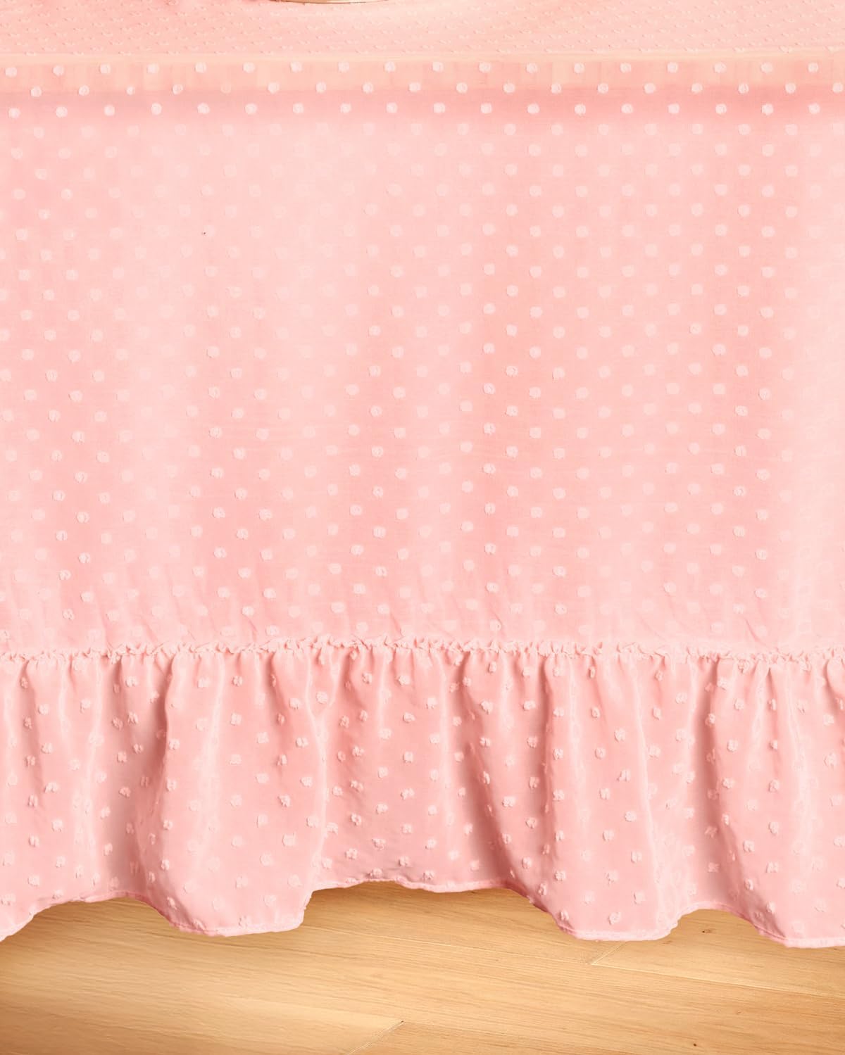 xo, Fetti Ruffle Tablecloth - Pink Polka Dot | Tea Party, Sheer Baby Pink Tablecloth, Party Decorations, Girly Decor, Coquette, Pastel