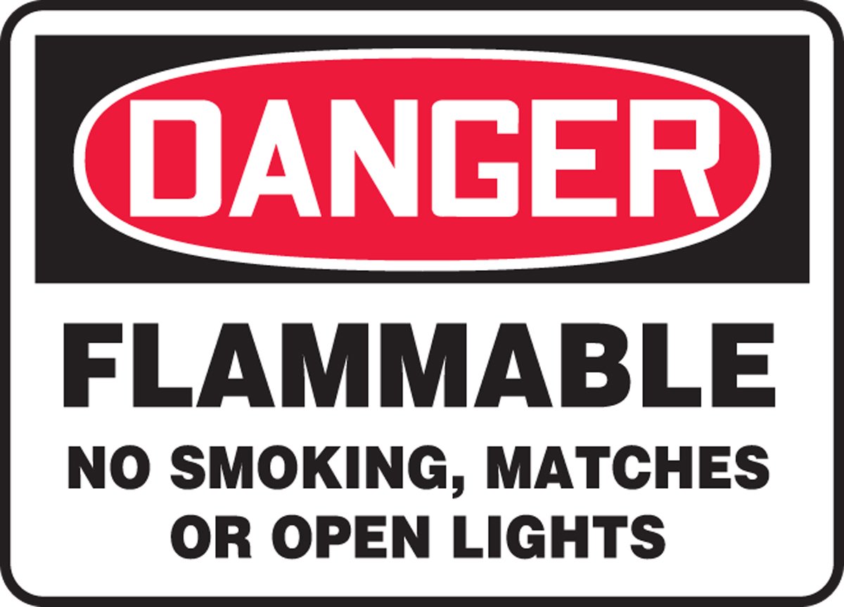 Panneau danger inflammable Accuform MCHL147XT en dura-plastic - 2