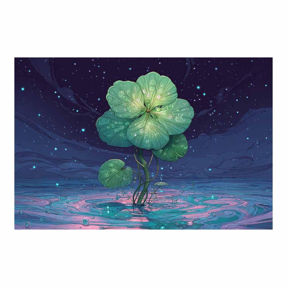 ZAMAEIU Natural Scenery Painting Starlit bloomss Pictures Artwork, Contemporary Wall Art Large Size, Room Aesthetic Home Decor,Living Room,Bedroom(green)-60x90cm Unframed