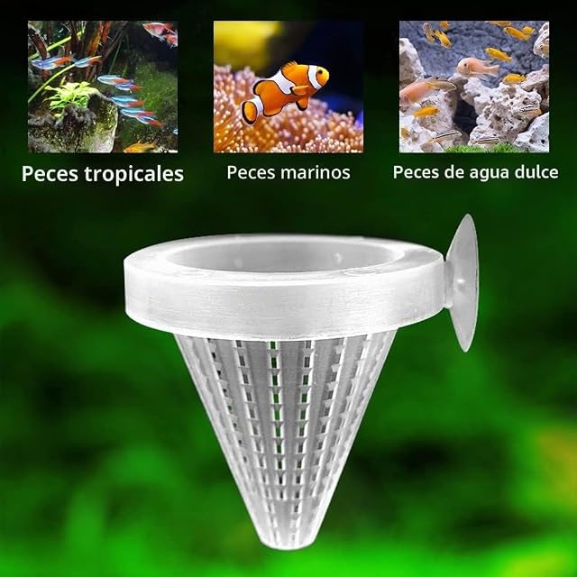Foto 5 de 8 de Alimentador de cono de acuario, 4 unidades, tanque de peces, alimentador de gusano rojo