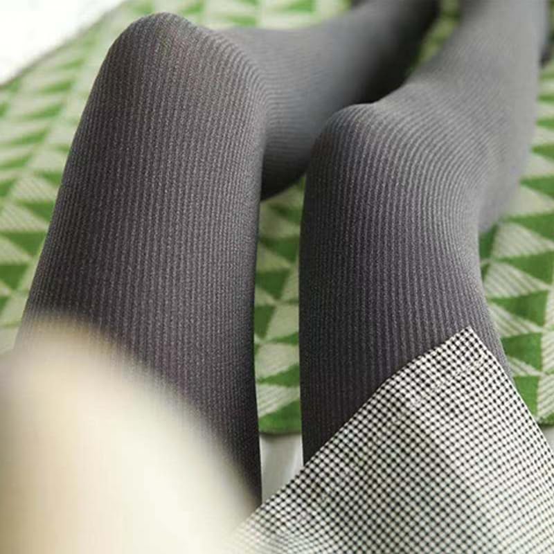 1 Pair of Slimming Vertical Stripe Mid-Thick Long Socks, Dark Gray2