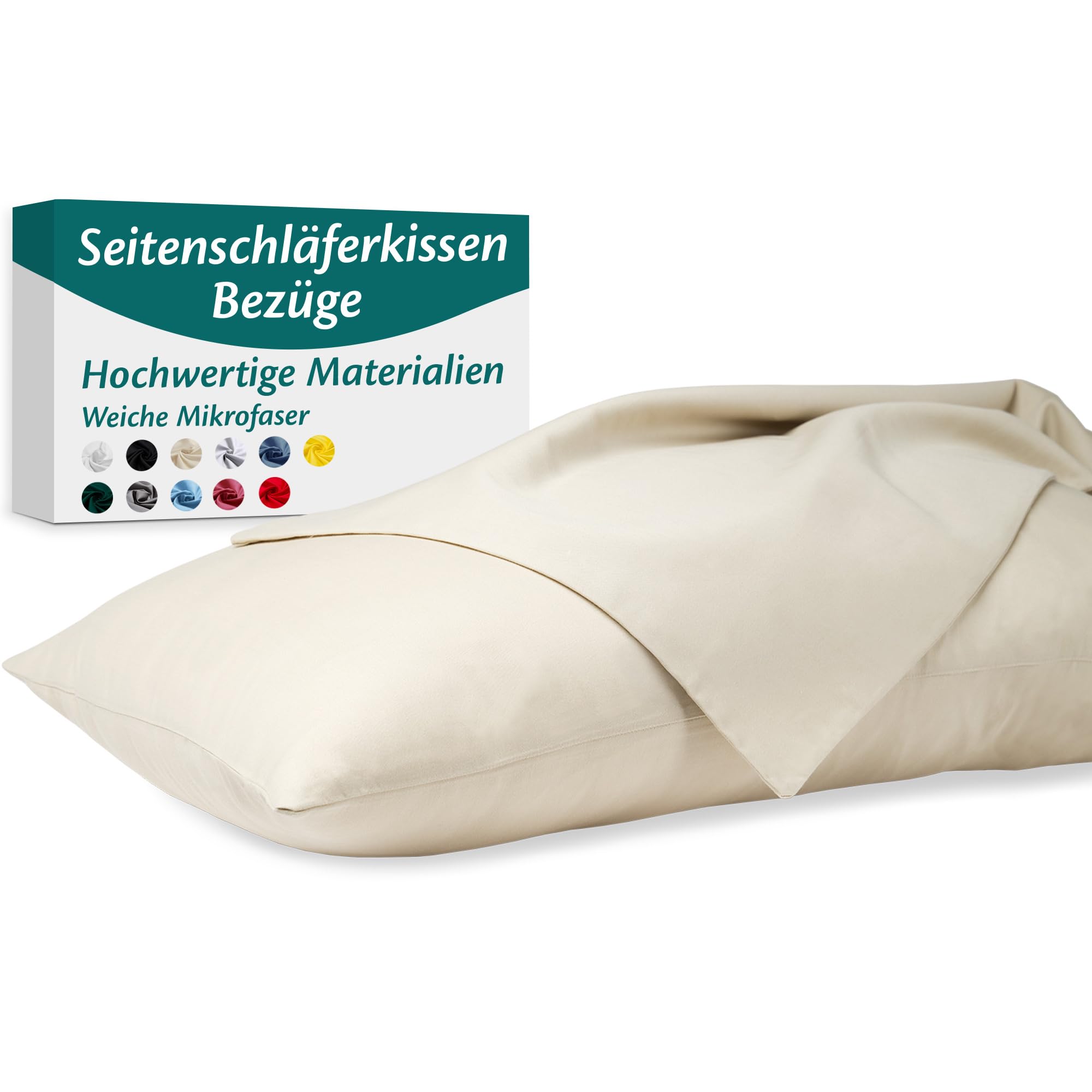 Kissenbezug Kopfkissenbezug Seitenschläferkissen Bezug Mikrofaser und Baumwolle
