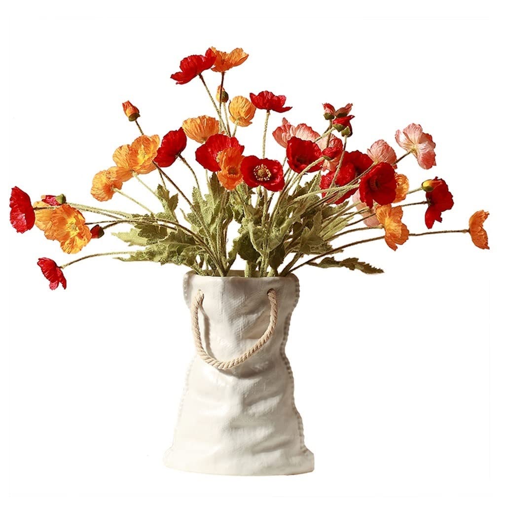 Jarrones Florero El jarrón de cerámica nórdico se puede usar el jarrón decorativo de la cuerda de cáñamo nórdico for la decoración del hogar for la fotografía de la planta de la planta de ecologizació