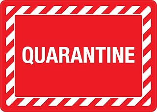 Quarantine with Hazard Lines Landscape Sign Facility Metal Sign 12x16 Inch for Garage & Warehouse – Industrial Decor