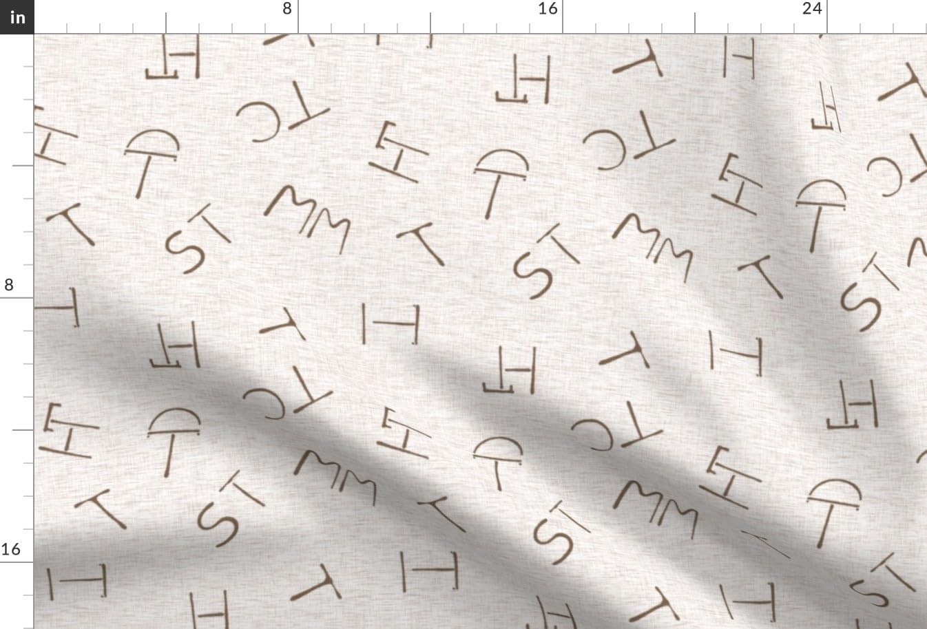 Spoonflower Fabric - Soft Brown Cattle Cow Ranch Farm Brand Beige Animal Printed on Chiffon Fabric Fat Quarter - Upholstery Home Decor Bottomweight Apparel