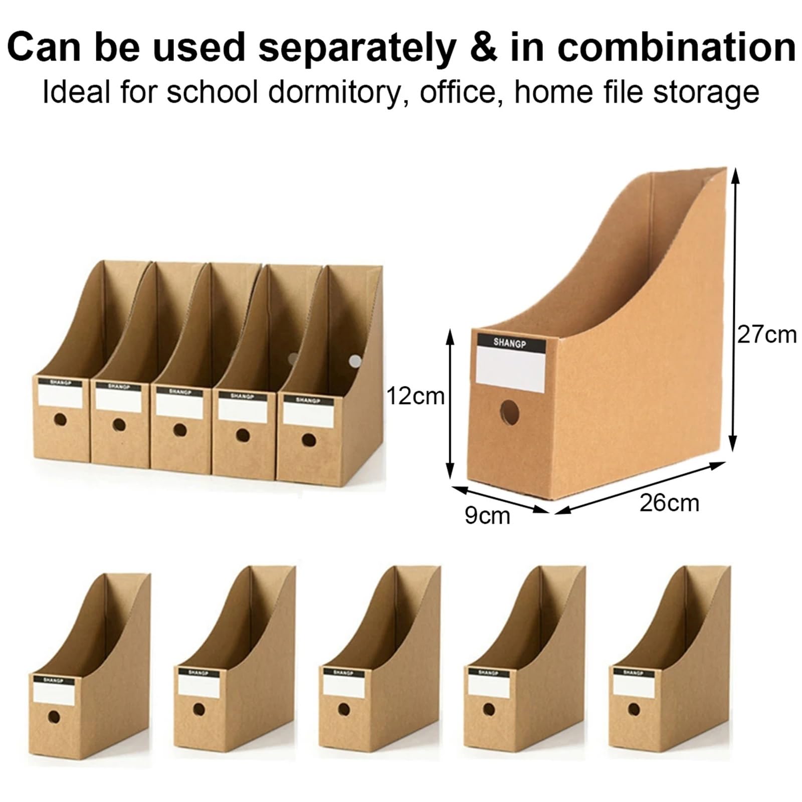 organisateur bureau 5/10Pcs Magazine File Holder Desk Storage Organizer Foldable Office Bookshelf 27x26x9cm Desktop Accessories(10Pcs)