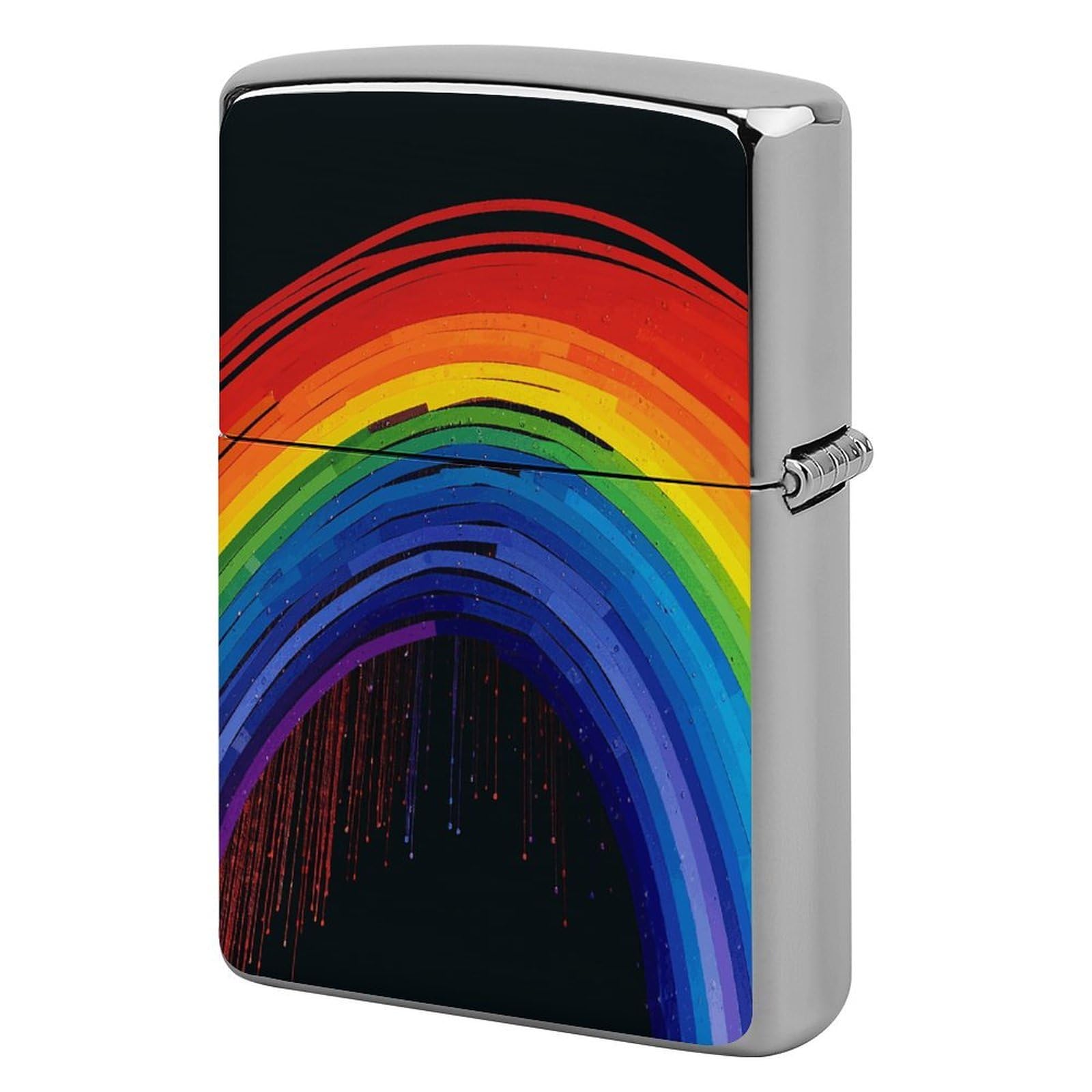 Rainbow Lighter Case for Men, Personalized Lighter Cover for Valentine's Day Gifts, Flip-Top Lighters Shell for Outdoor, Portable Lighters Protective Sleeve