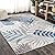 JONATHAN Y AMC100A-8 Tropics Palm Leaves Indoor Outdoor Area-Rug Bohemian Floral Easy-Cleaning High Traffic Bedroom Kitchen Backyard Patio Porch Non Shedding, 8 X 10, Gray/Blue