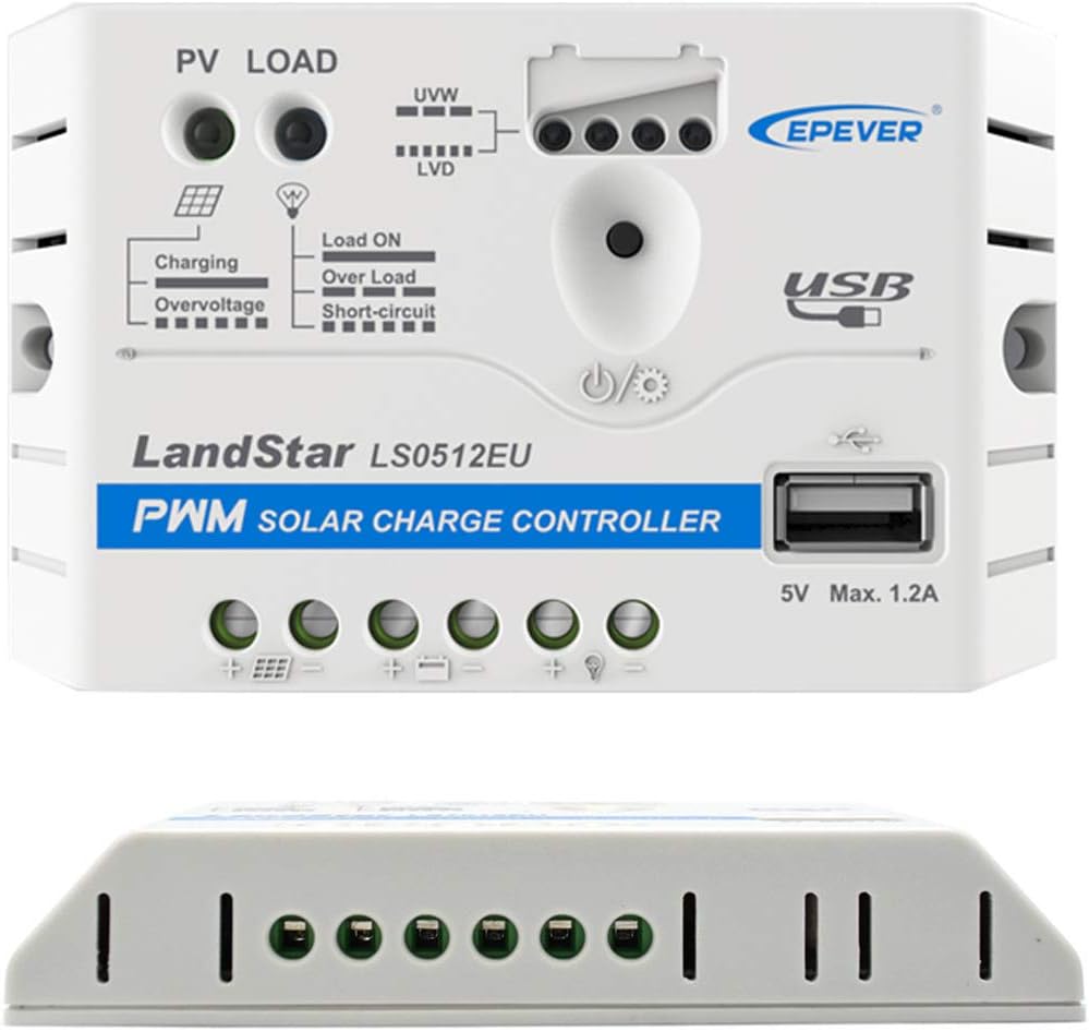 Close-up of the LandStar LS0512EU PWM Solar Charge Controller