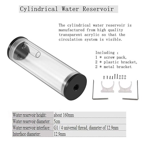 Miniatura 6 de Kit de refrigeración por agua para PC, kit de enfriamiento de agua DIY con enfriador de bloque de CPUGPU, bomba de depósito de agua cilíndrica,