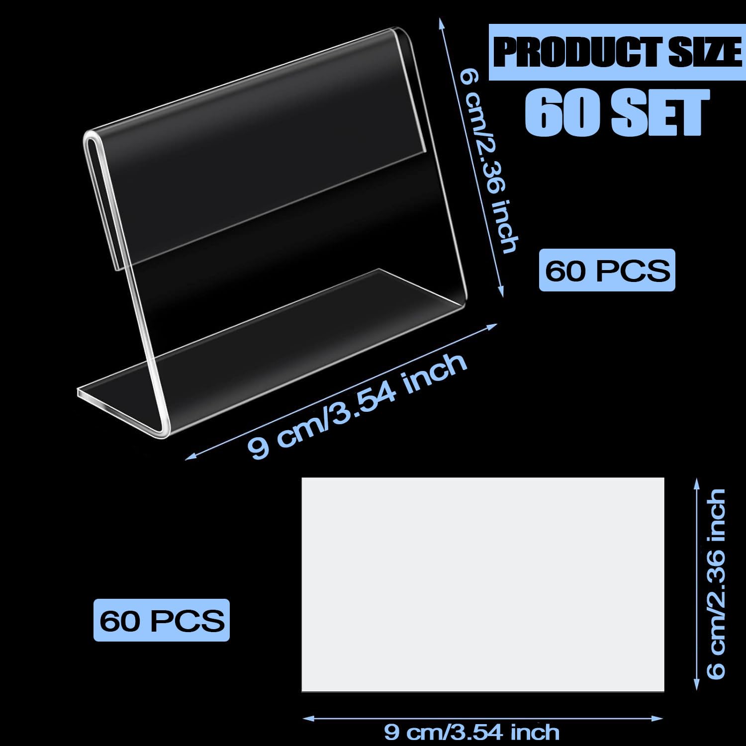 60 Mini Espositori In Acrilico Trasparente 6x9 Cm - Con Biglietti, Per Negozi, Uffici E Hotel - Foto 2