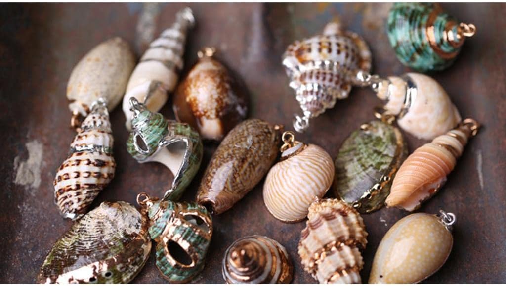 Enakshi® 4xPhenovo Gilding Conch Sea Shell Beads Jewelry Making DIY Crafts Beach Gold|Crafts | Beads & Jewelry Making | Beads