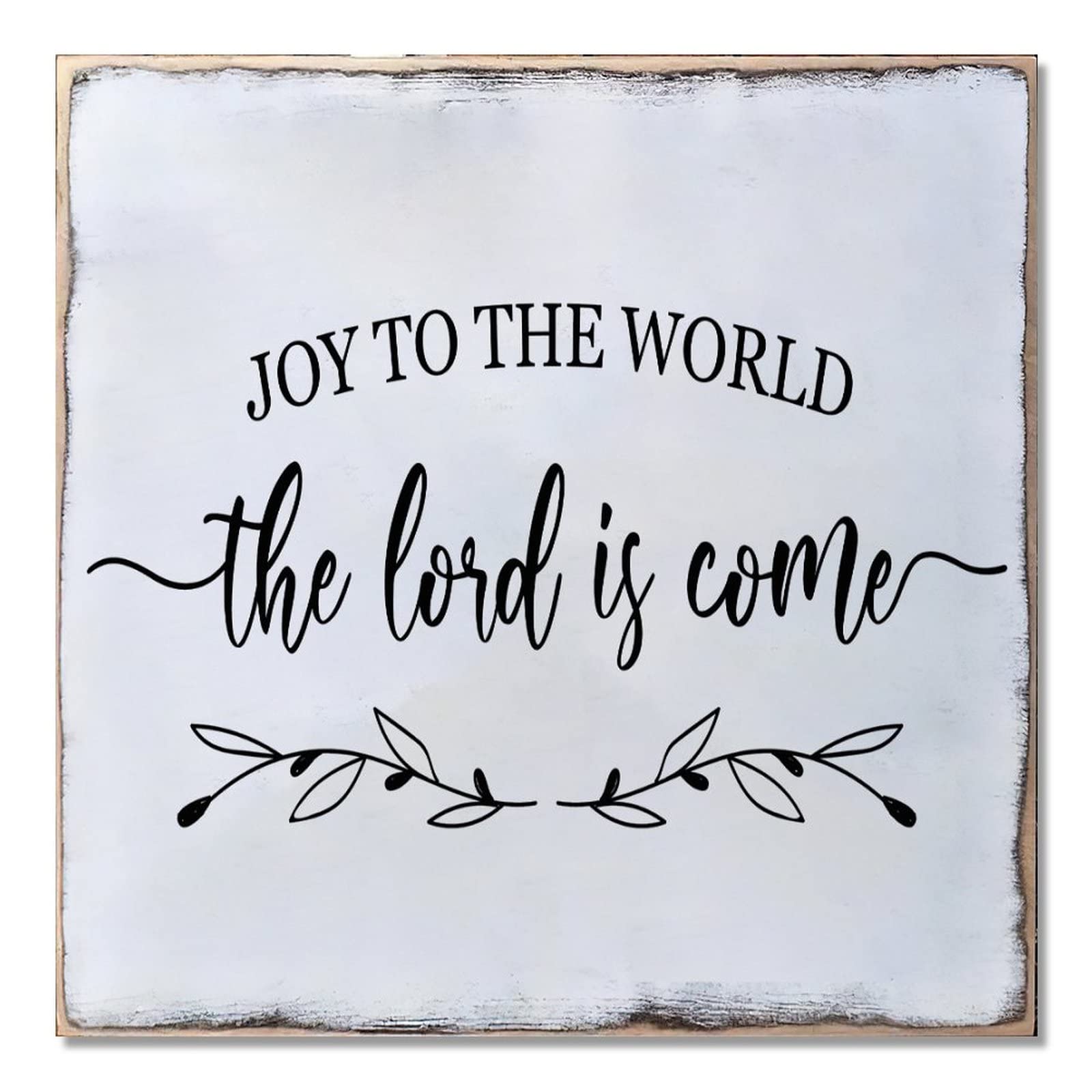 Panneau en bois Joy to The World de 40 cm pour décoration murale de Noël